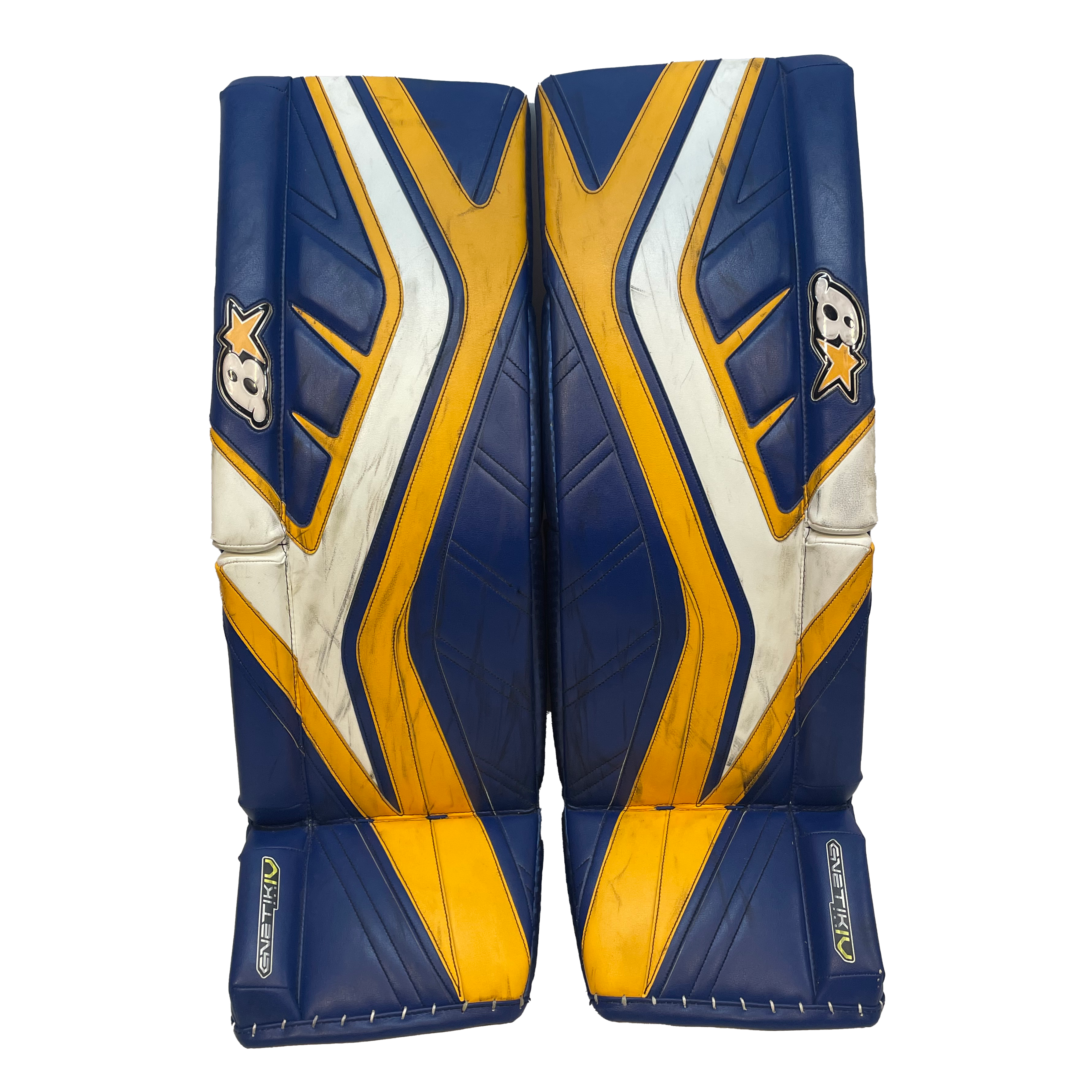 Brians Gnetik 4 - Used Pro Stock Senior Goalie Full Set (Blue/Yellow)